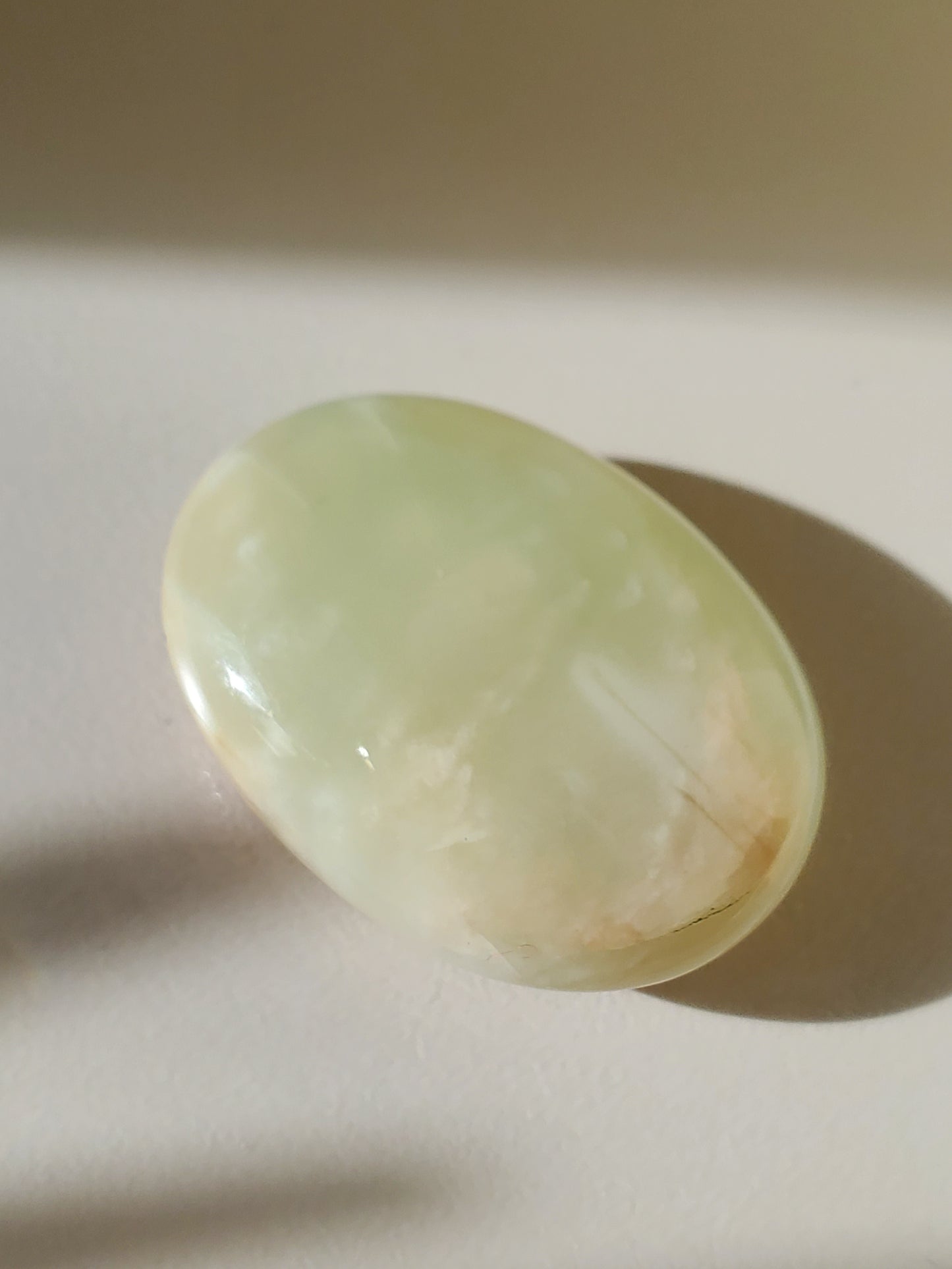 Parrot Green Moonstone Palm Stone Small