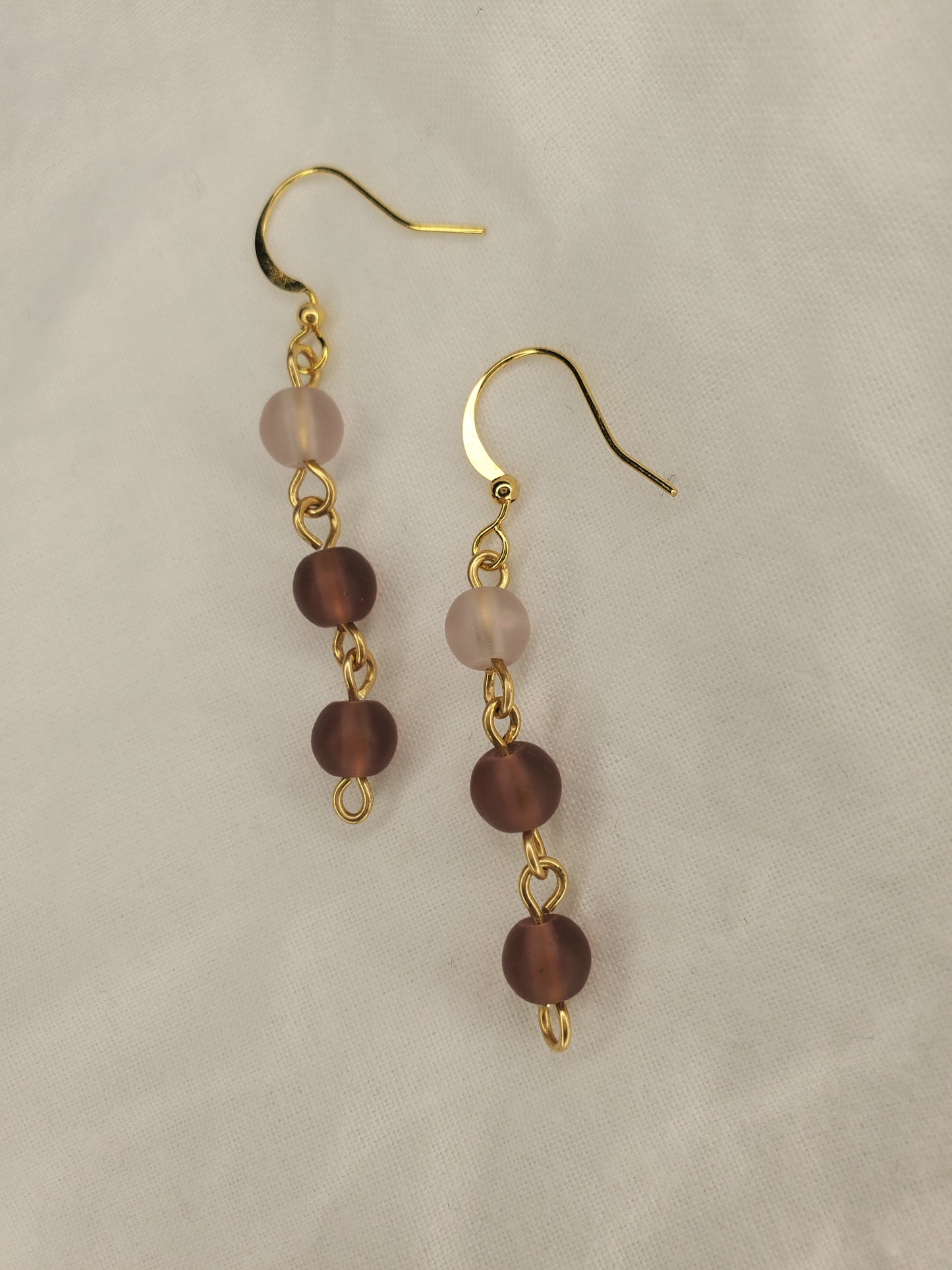 Sea Glass Bead Dangle Purple