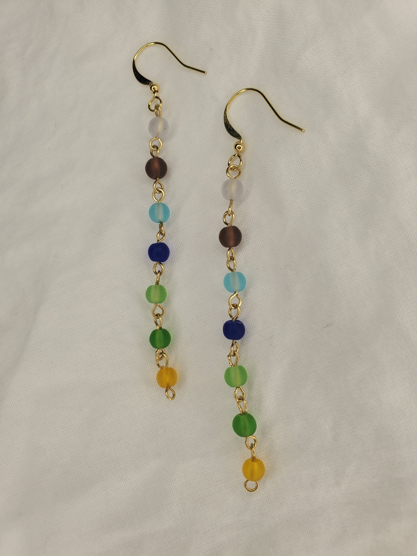 Sea Glass Bead Dangle Rainbow