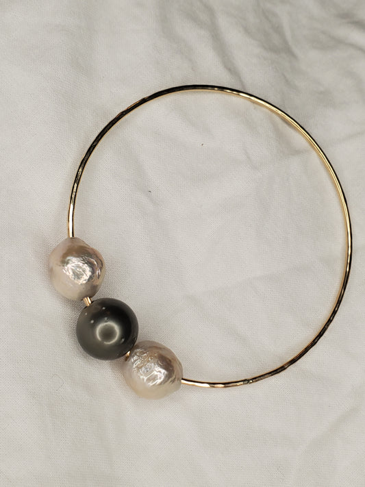 Trio Tahitian/Flameball Gold Filled Bangle