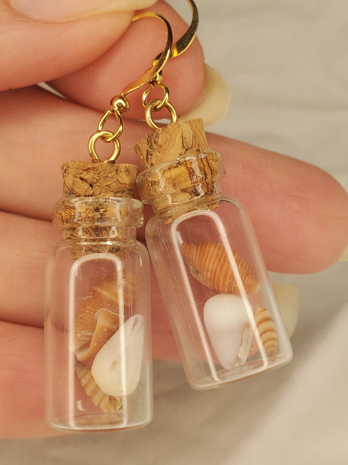 Ocean Bottle Charm Dangle- Shells