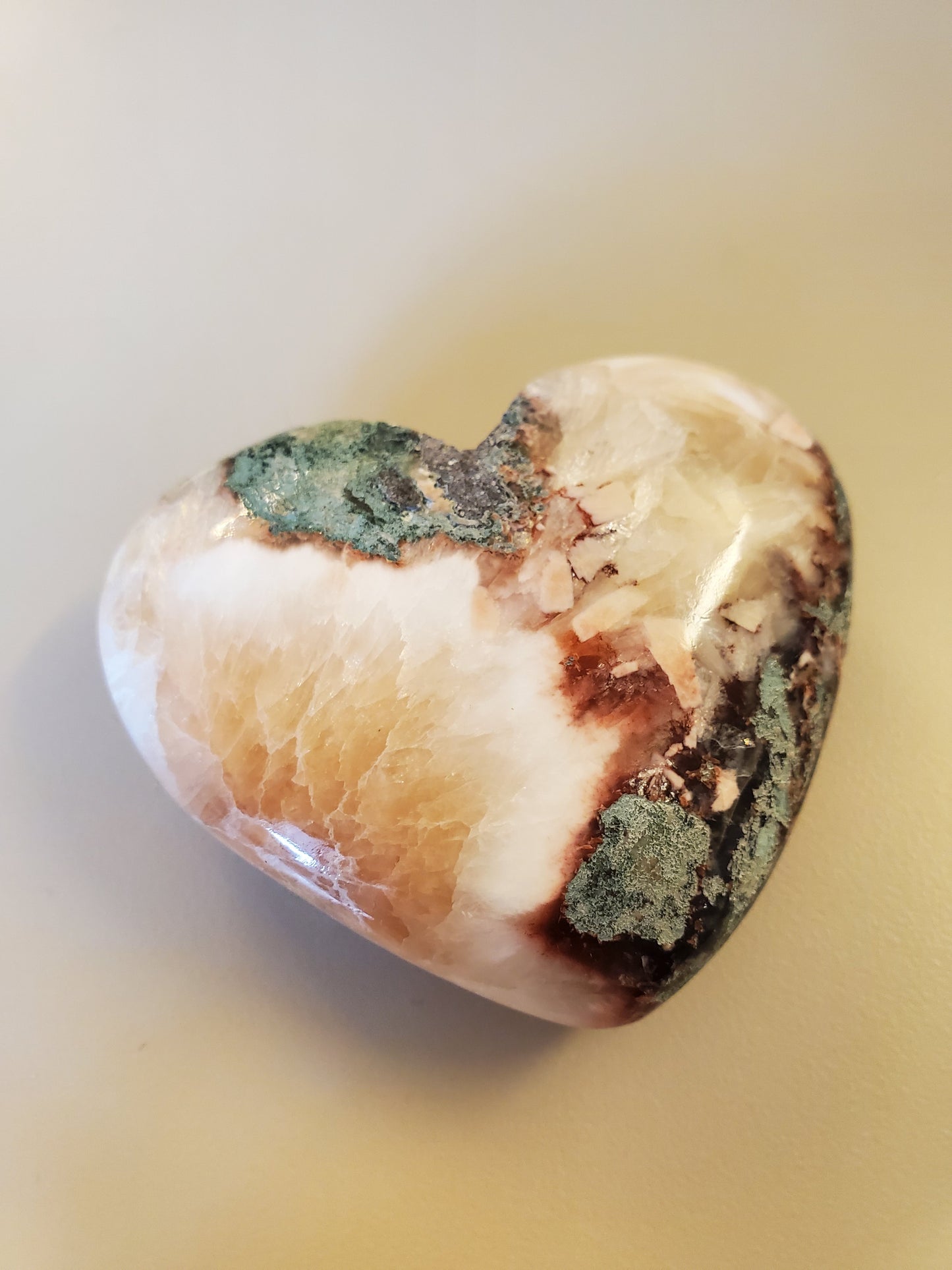 Stilbite Heart Palm Stone