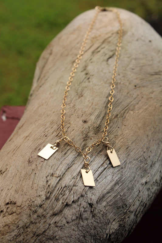 Minimalist Rectangle Chandelier Necklace